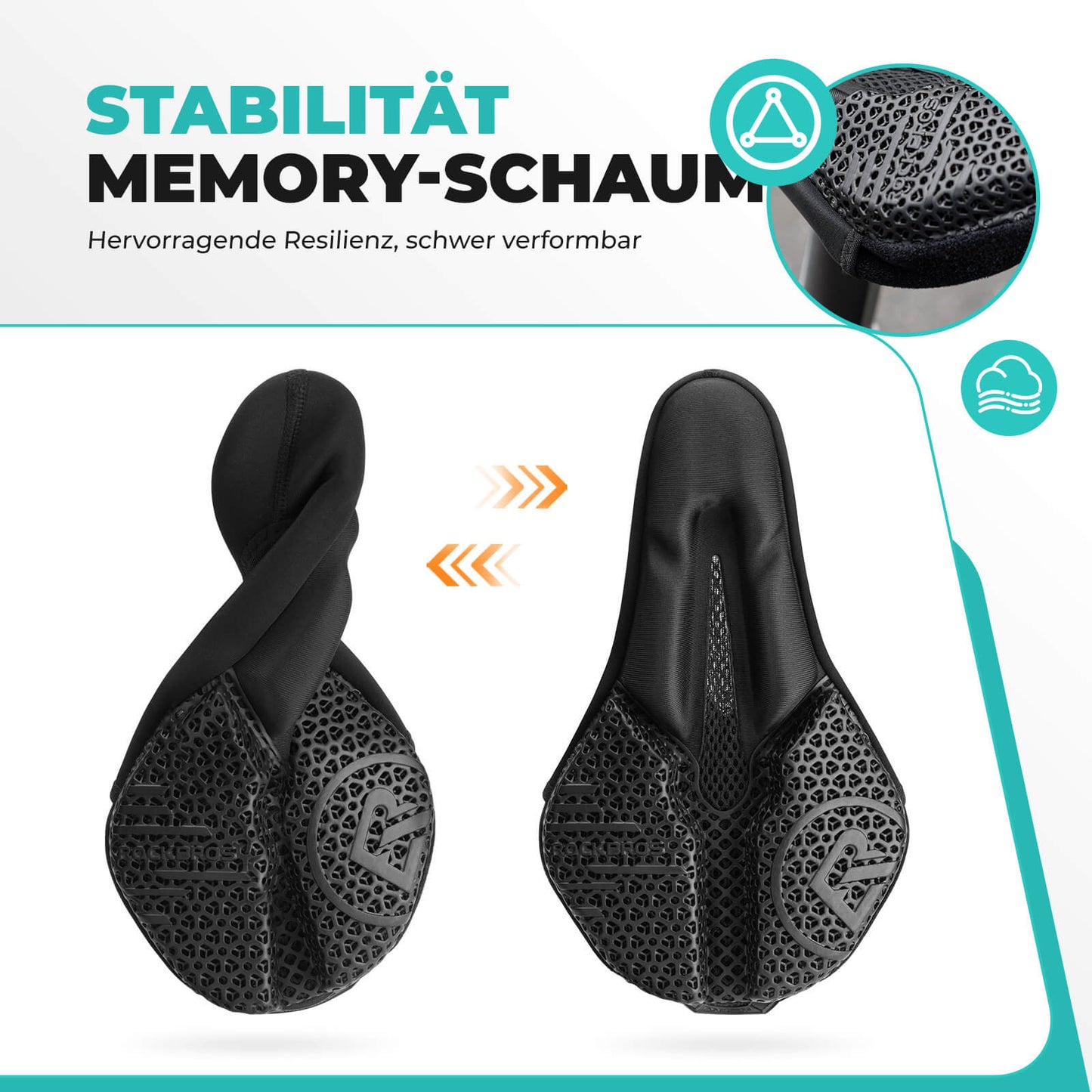 ROCKBROS Fahrradsitz Überzug Sattelbezug Polsterung 3D Stoßdämpfend