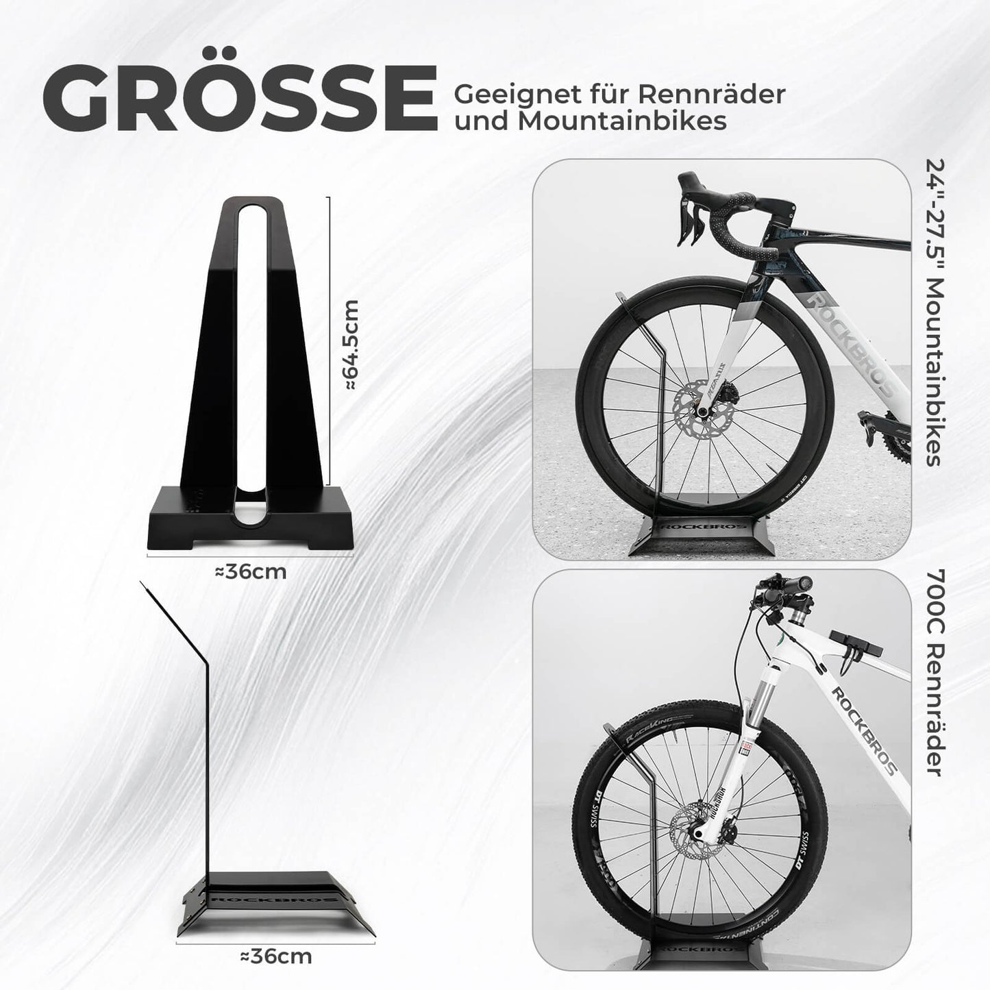 Fahrradständer für 24–27,5 Zoll MTBs und 700C Rennräder