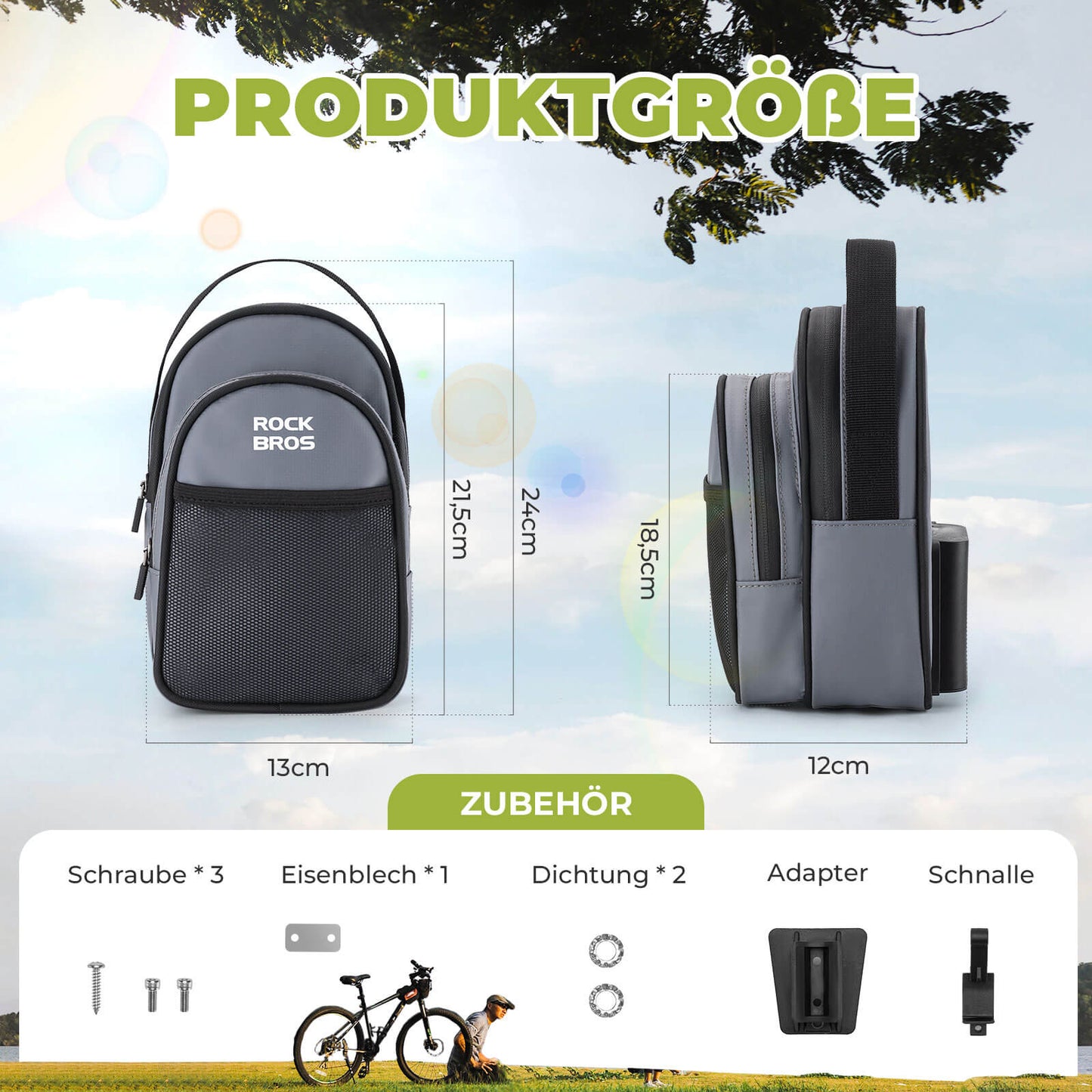 Lenkertasche für Klapprad/Brompton 1,8L