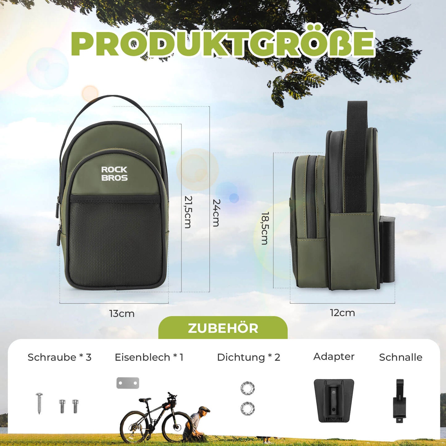 Lenkertasche für Klapprad/Brompton 1,8L