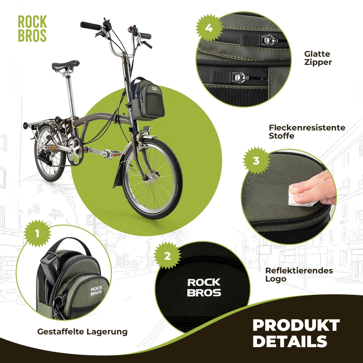 Lenkertasche für Klapprad/Brompton 1,8L