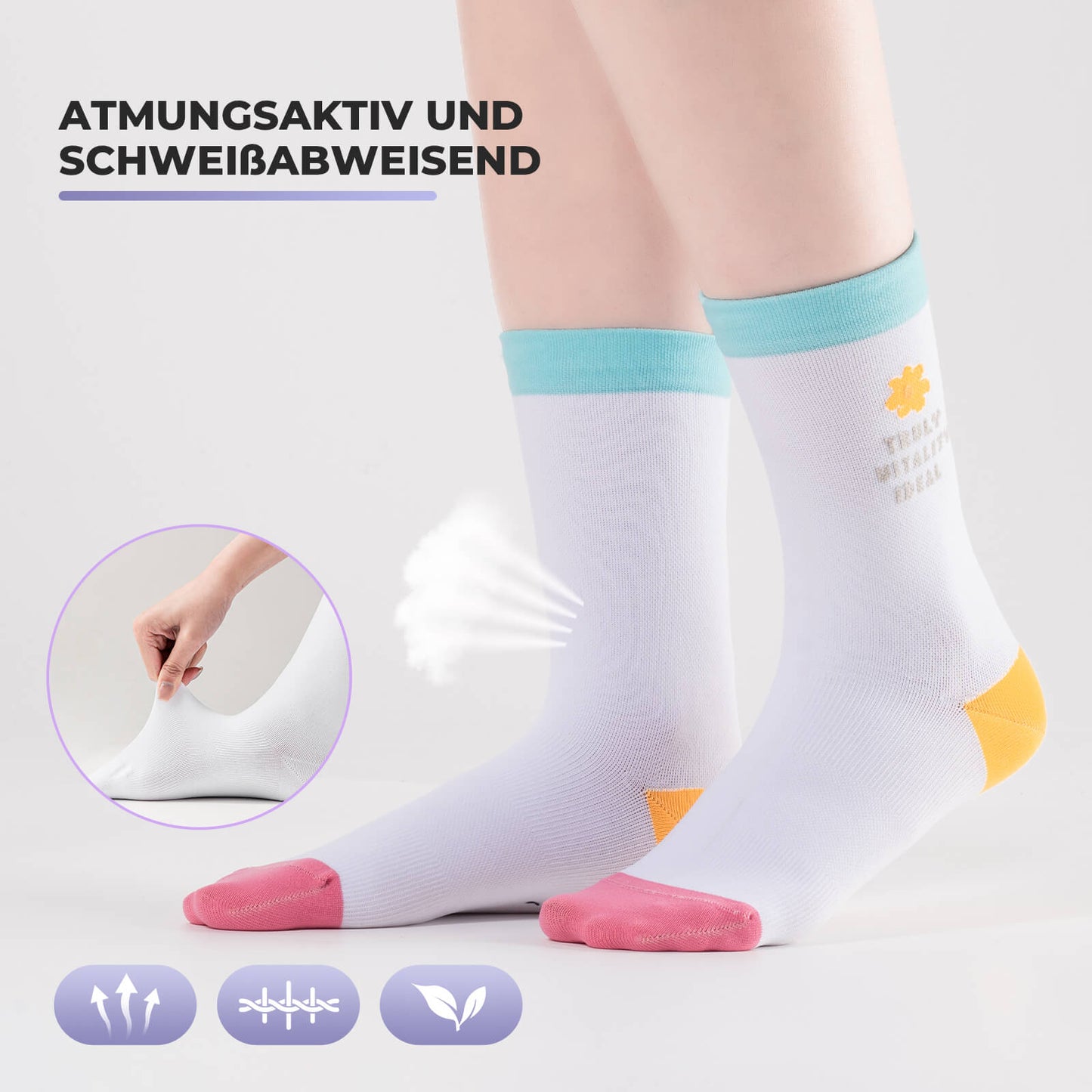 ROCKBROS TVI Damen Sportsocken Atmungsaktive Fahrradsocken Sommer