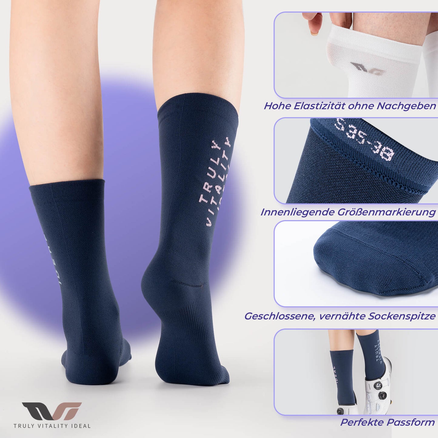ROCKBROS TVI Damen Sportsocken Atmungsaktive Fahrradsocken Sommer