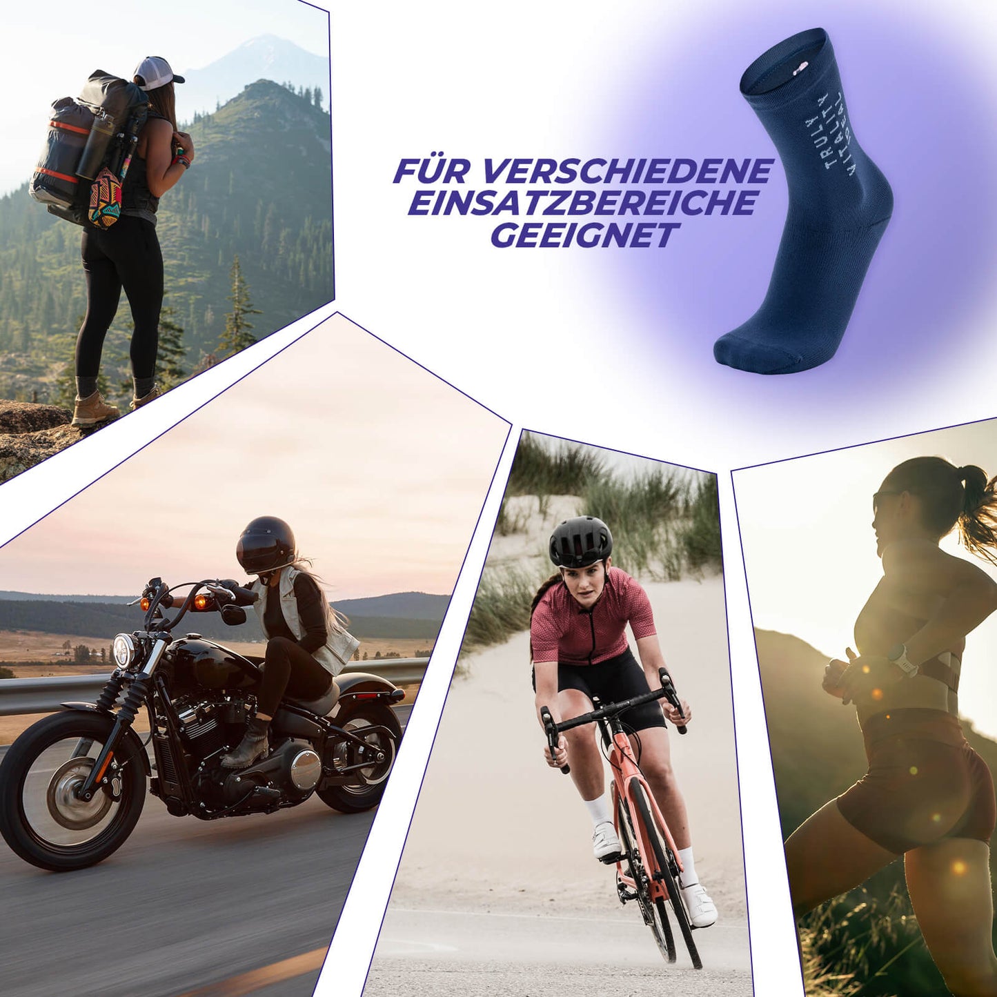ROCKBROS TVI Damen Sportsocken Atmungsaktive Fahrradsocken Sommer