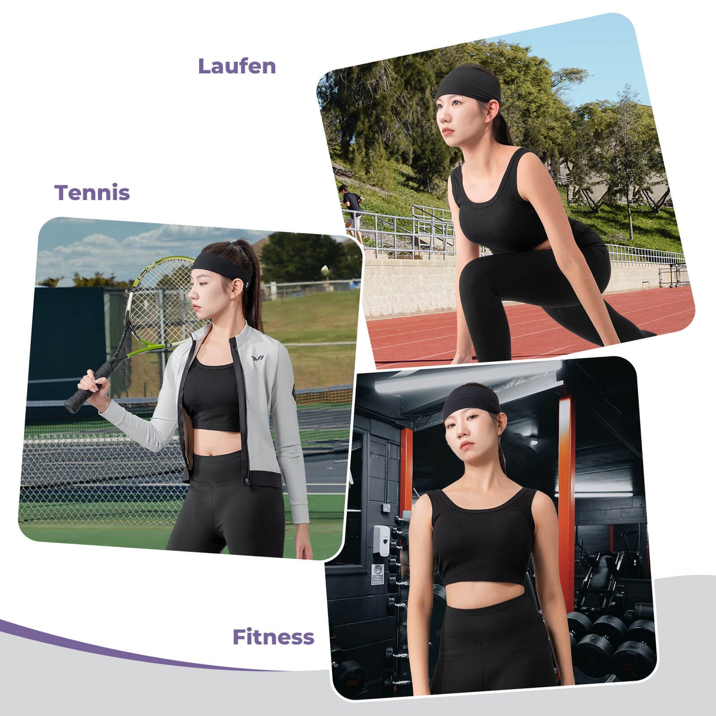 TVI Stirnbänder Sport Headband für Damen Elastisch