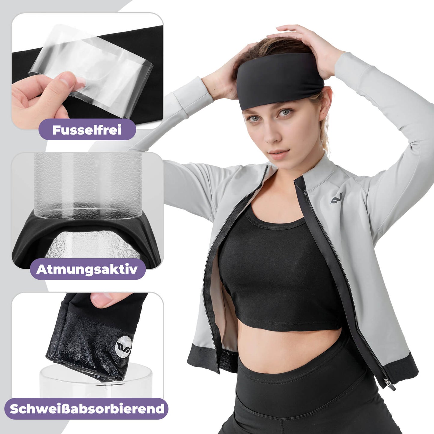 TVI Stirnbänder Sport Headband für Damen Elastisch