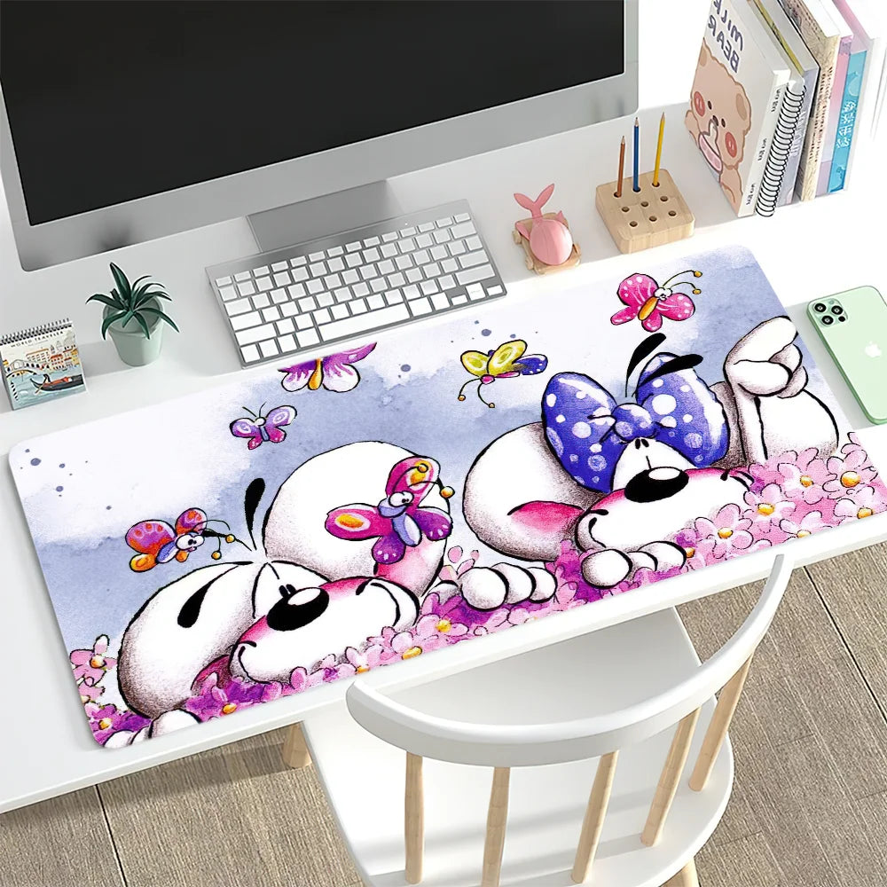 Großes Cartoon Mauspad rutschfest mit Handgelenkstütze ergonomisch Büro