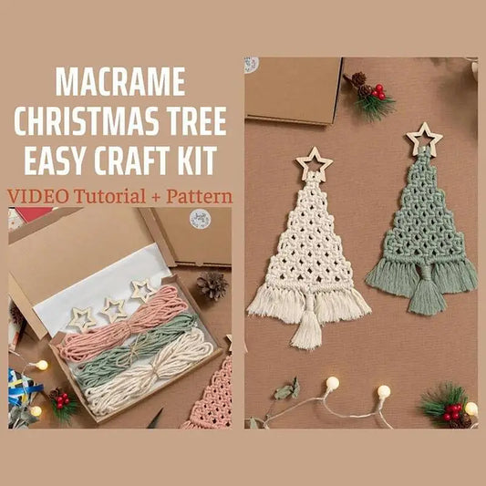 DIY Makramee Weihnachtsbaum Kit mit Baumwollseil für Wanddeko