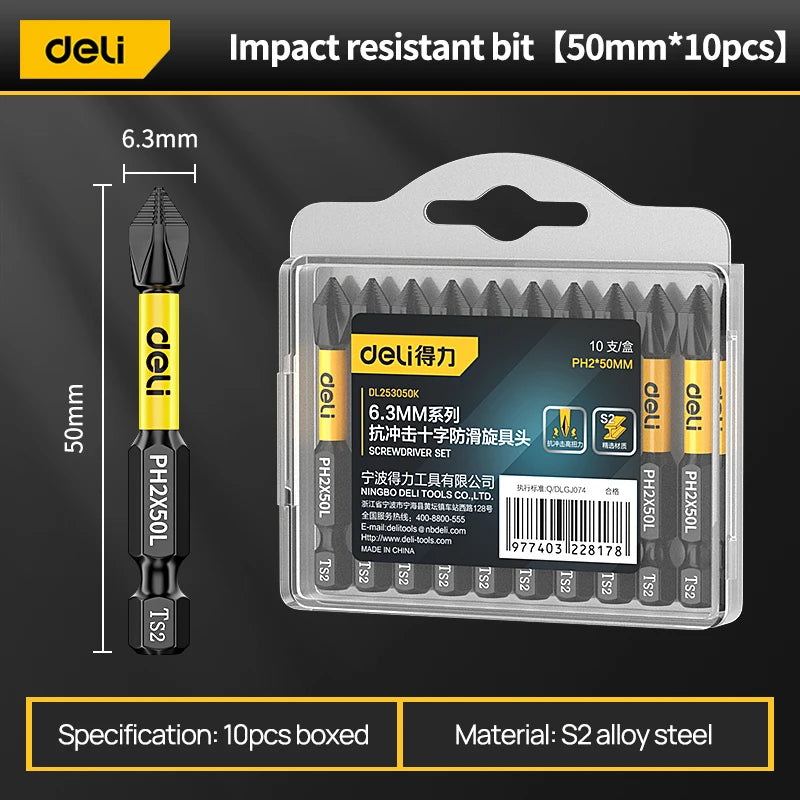 Rutschfestes PH2 Kreuzschraubendreher-Bit-Set mit starkem Magnet