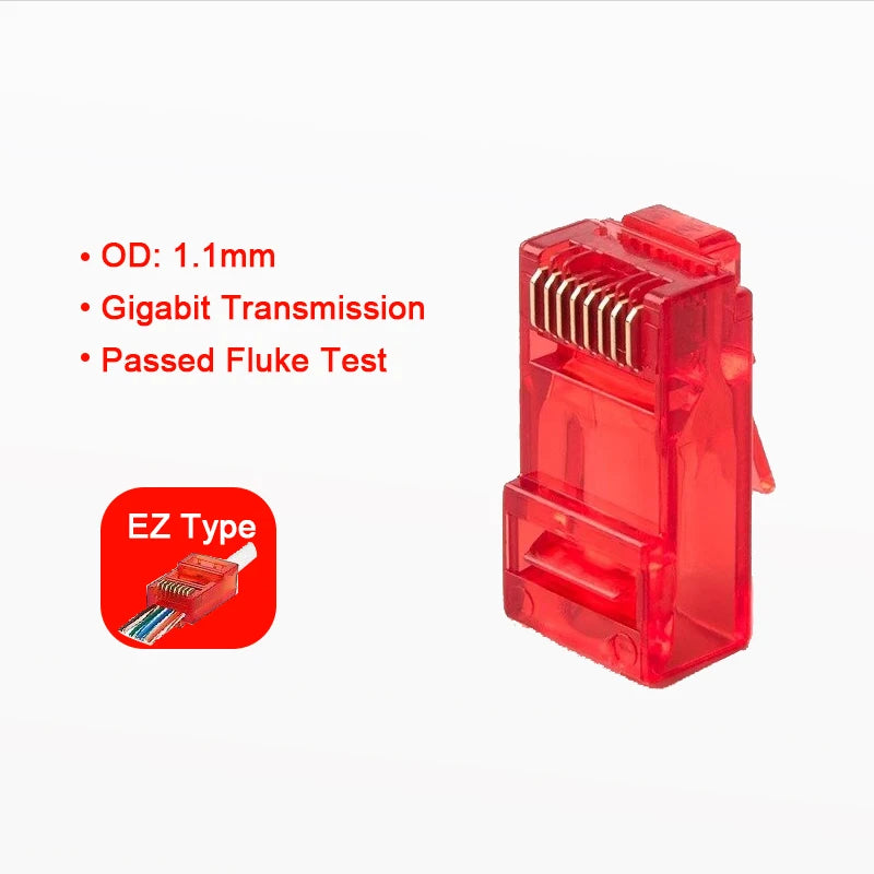 RJ45 Cat6 Pass Through Stecker für stabile und schnelle Netzwerke