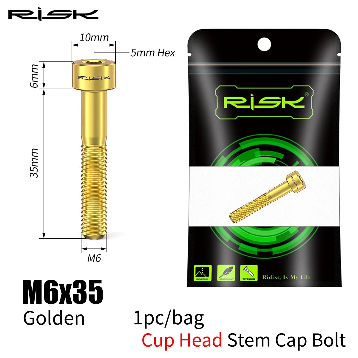 Fahrrad Titan Schraube M6x30-M6x50 für Headset Vorbau Bremssattel Inbus Kopf