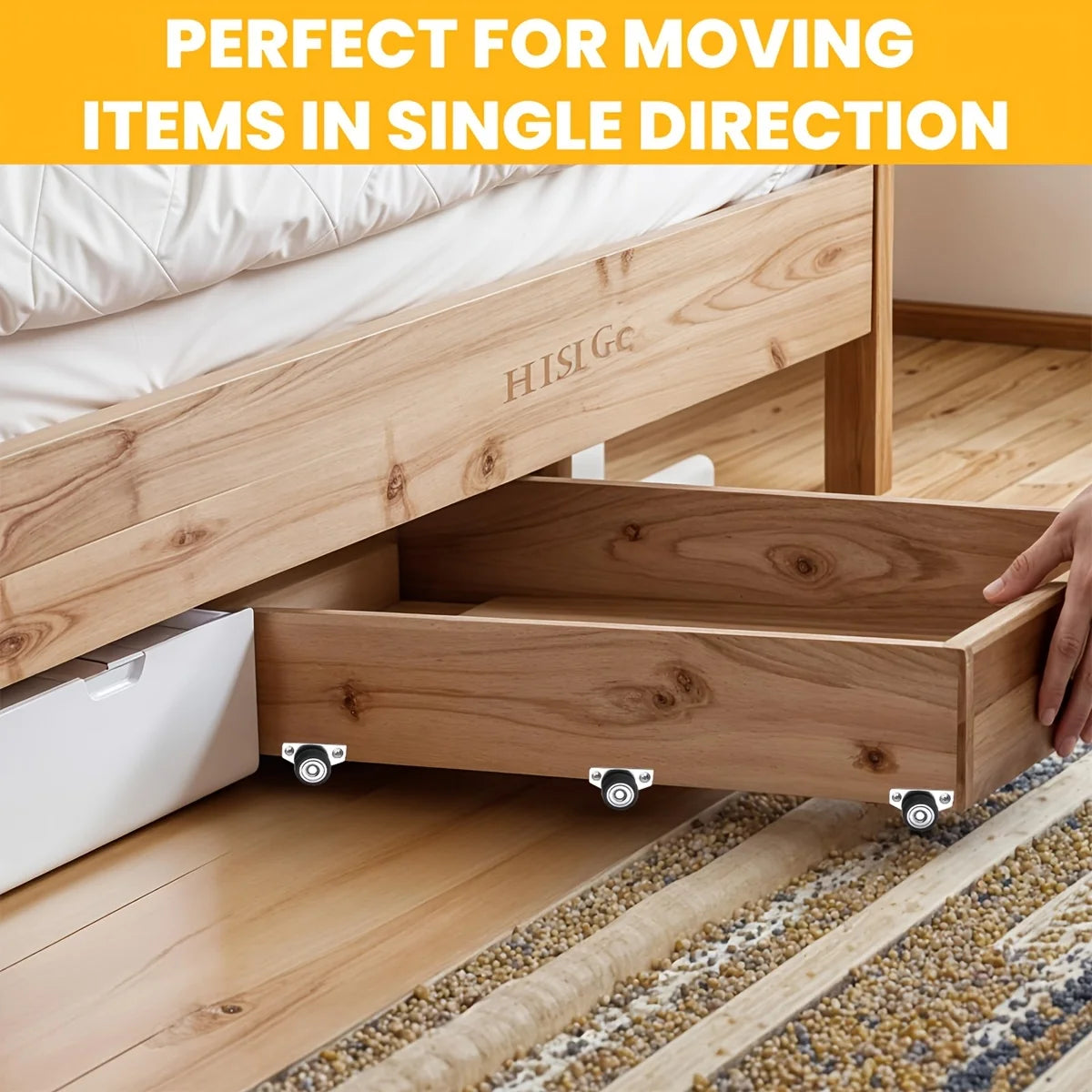 Seitliche Möbelrollen 2er Set – 1,25 Zoll Kleine Räder für Schubladen - DIY