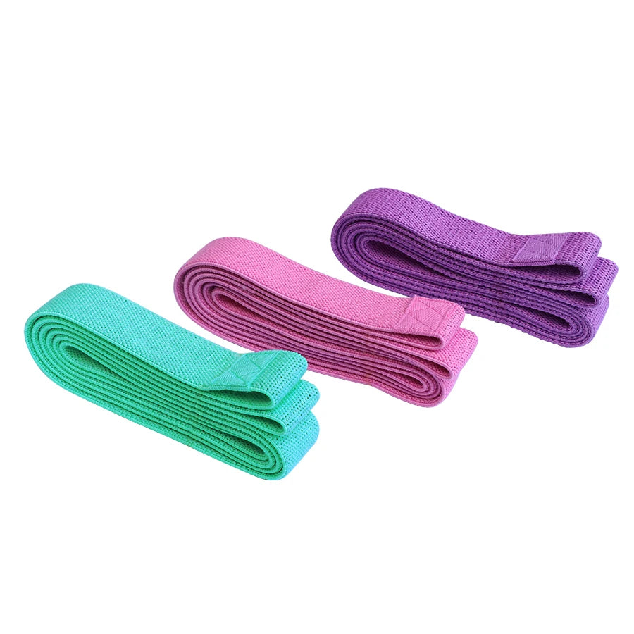 3er Set lange elastische Stoff Widerstandsbänder für Beine Gym Fitness