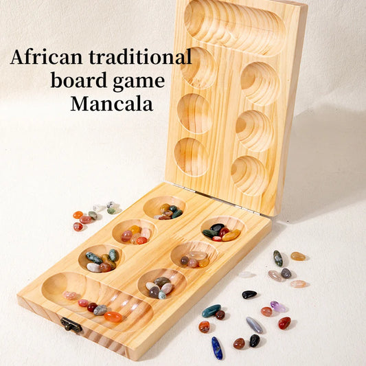 Authentisches Holz-Mancala Brettspiel – Handgefertigt, Traditionell und Zeitlos