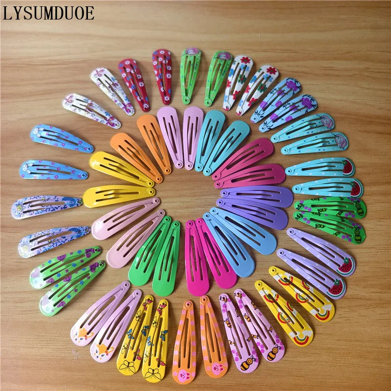 40 bunte Haarspangen für Mädchen – Süße Cartoon BB Clips