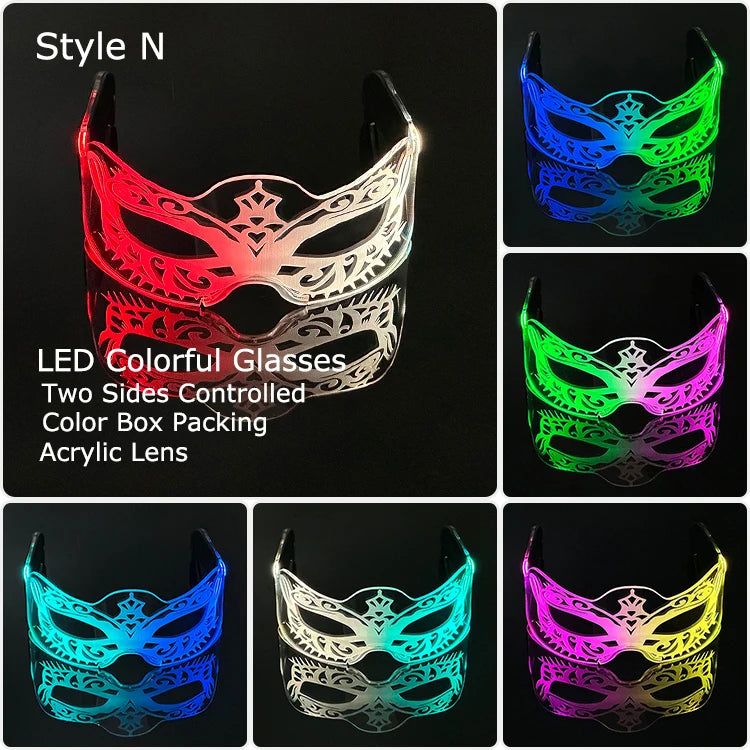 Leuchtende LED Partybrille aus Acryl mit Farbwechsel für Feste