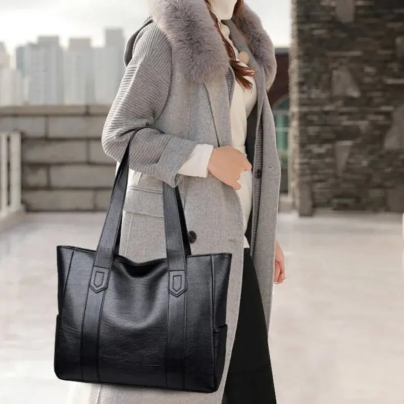 Große PU Leder Umhängetasche Damen Vintage Stil – Viel Stauraum - Komfort
