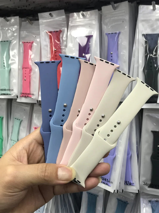 Sportliches Silikonarmband für Apple Watch 41-49 mm in 2 Größen - Farben