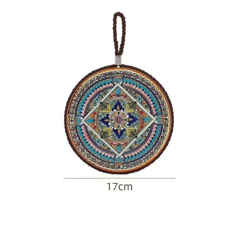 Wärmeisolierende vintage Keramik Untersetzer mit Korkboden