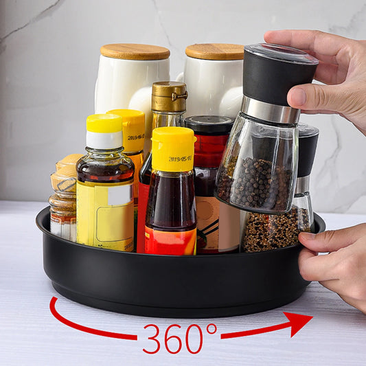 360 Grad Edelstahl Rotierendes Lagerungstablett Küchen Gewürz Organizer