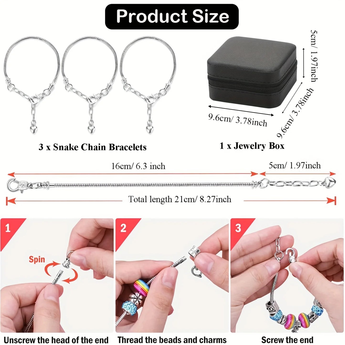 64tlg Set schwarze Katzen Panda Charms DIY Schmuck Armband Zubehör