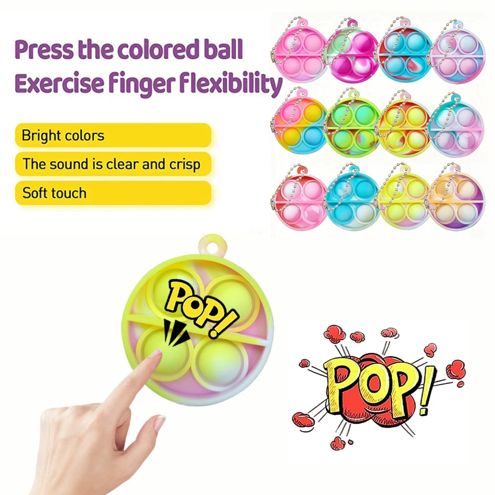 Mini Pop Fidget Spielzeug Set Schlüsselanhänger Stressabbau Party Büro