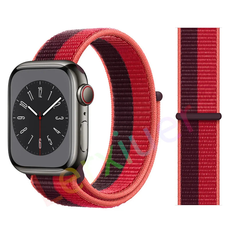 Nylon Schlaufenarmband für Apple Watch alle Serien und Größen