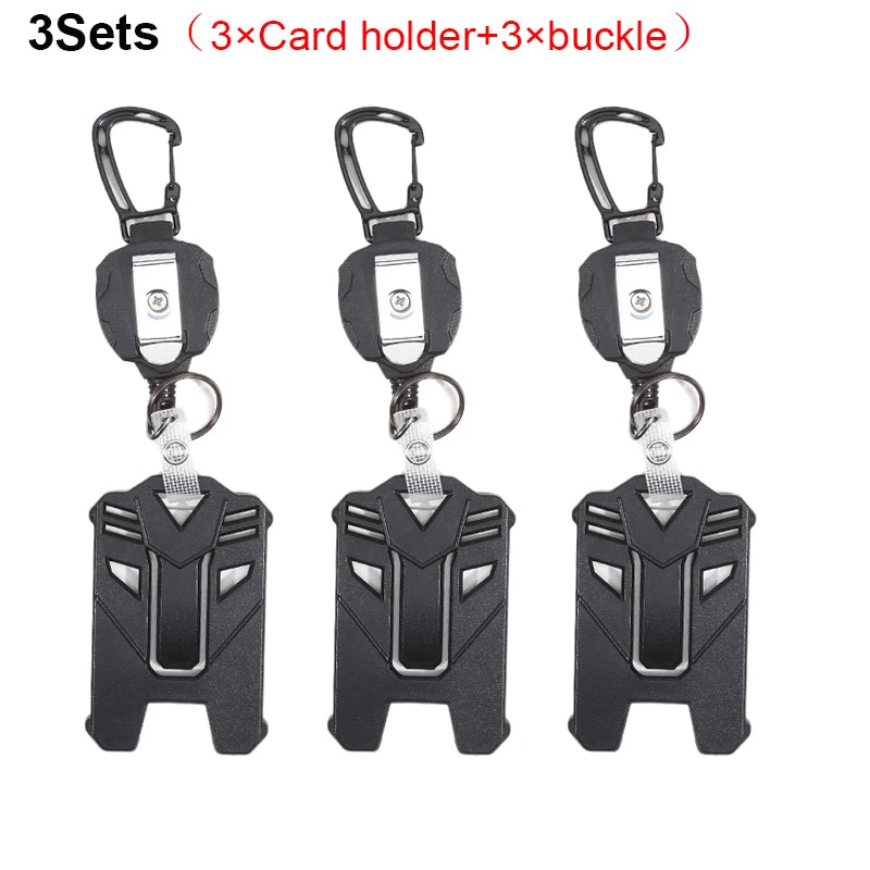 Taktischer Ausweishalter mit Karabiner und versenkbarem Seil