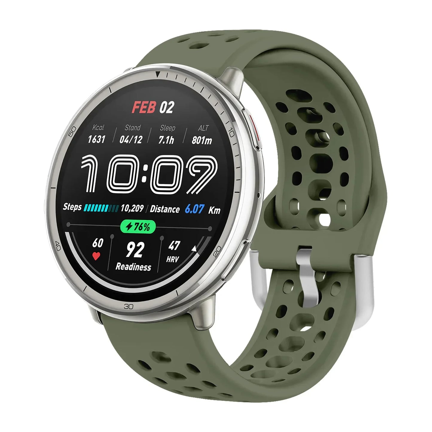 20 mm atmungsaktives Silikon-Uhrenarmband für Sport - Alltag