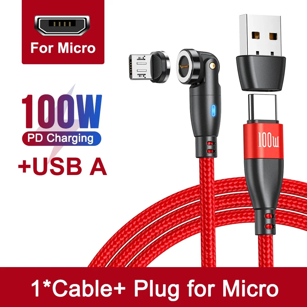 Magnetisches USB C Ladekabel 100W PD 5A – 540° Drehbar – Schnellladung - Daten
