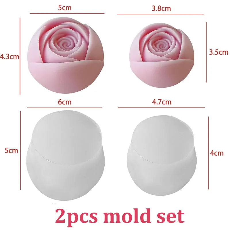 3D Rose Ball Silikonform für Kerzen, Eiswürfel, Seife und Kuchen-Yabubest - Home & More