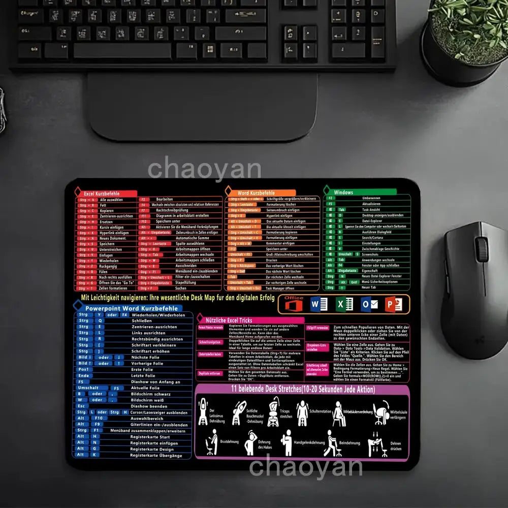 Effiziente Schreibtischunterlage mit Excel Tastenkombinationen