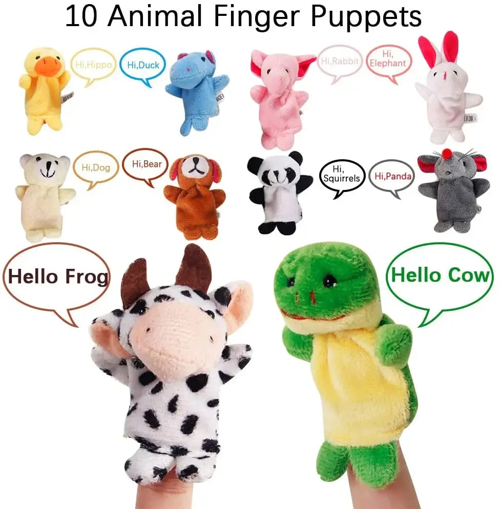 10-teiliges Tiere Fingerpuppen Set für Babys und Kinder