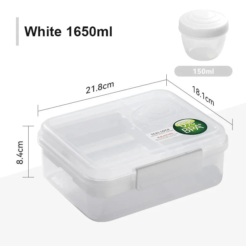 Tragbare Doppelschicht Lunchbox 1250/1650 ml mit Unterteilungen