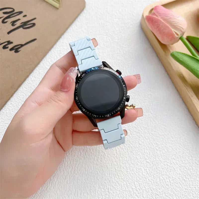 Leichtes - robustes Carbon Fiber Armband 20/22mm für Samsung - Huawei Uhren