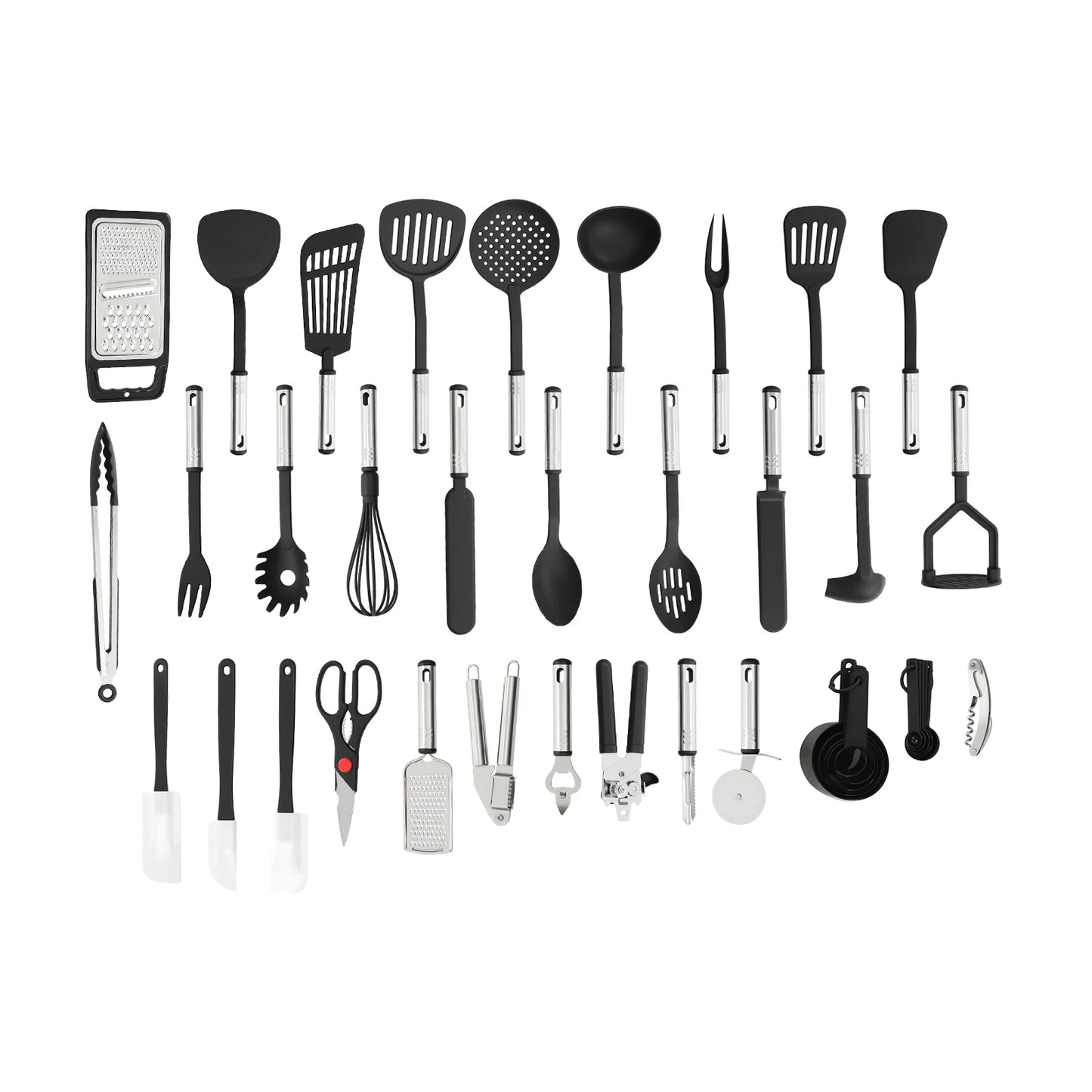 40-teiliges Küchenutensilien Set aus Nylon und Edelstahl für Kochenthusiasten-Yabubest - Home & More
