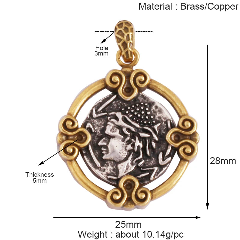 Eleganter Anhänger im antiken Gold Design als Schmuckzubehör-Yabubestshop