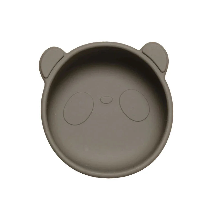 BPA-freie Silikon Baby Fütterung Schüssel Cartoon Panda Rutschfestes Geschirr