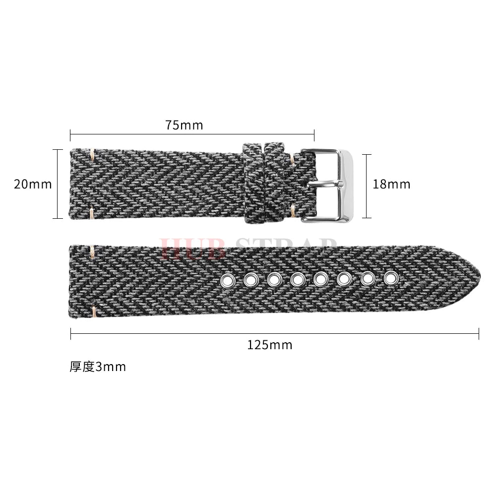 Vintage Quick Release Nylon Uhrenarmband 18 20 22mm f. Smartwatch Uhr