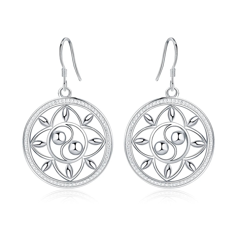 925 Sterlingsilber Kreisohrringe für Damen Eleganter Hochzeitsschmuck