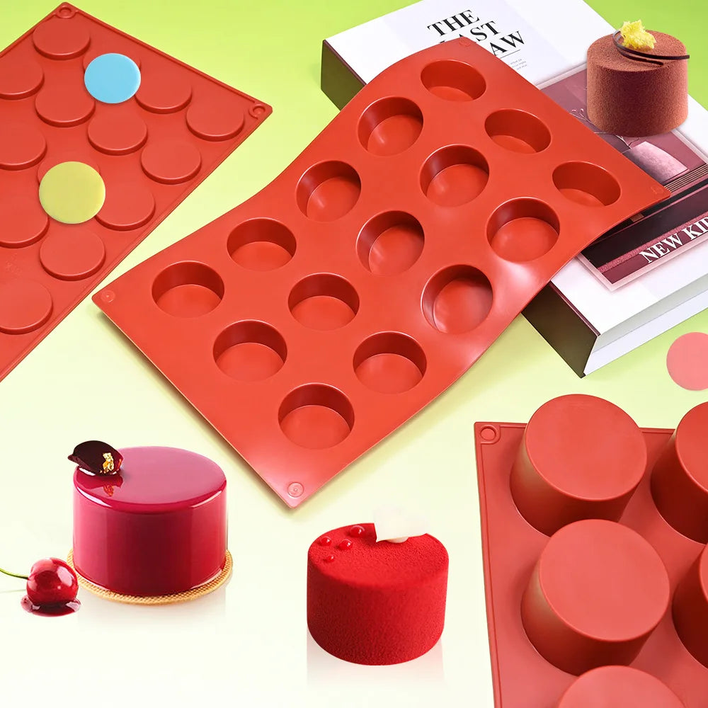 Zylinderförmige Silikonform für Seifen Schokolade Gelee Pudding Süßigkeiten
