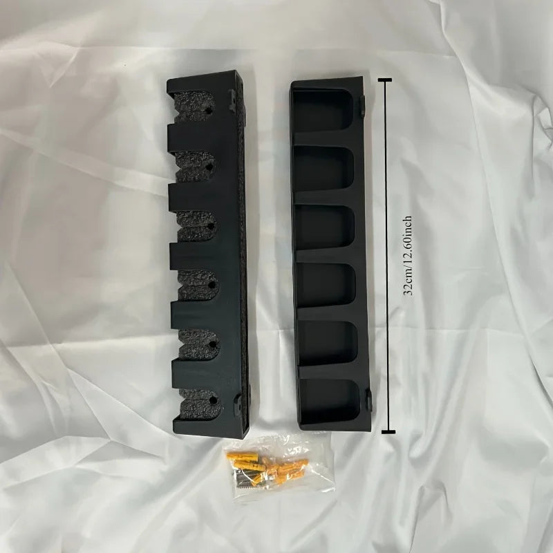 Platzsparende Angelrutenhalterung zur Wandmontage mit Schaumstoffgriff