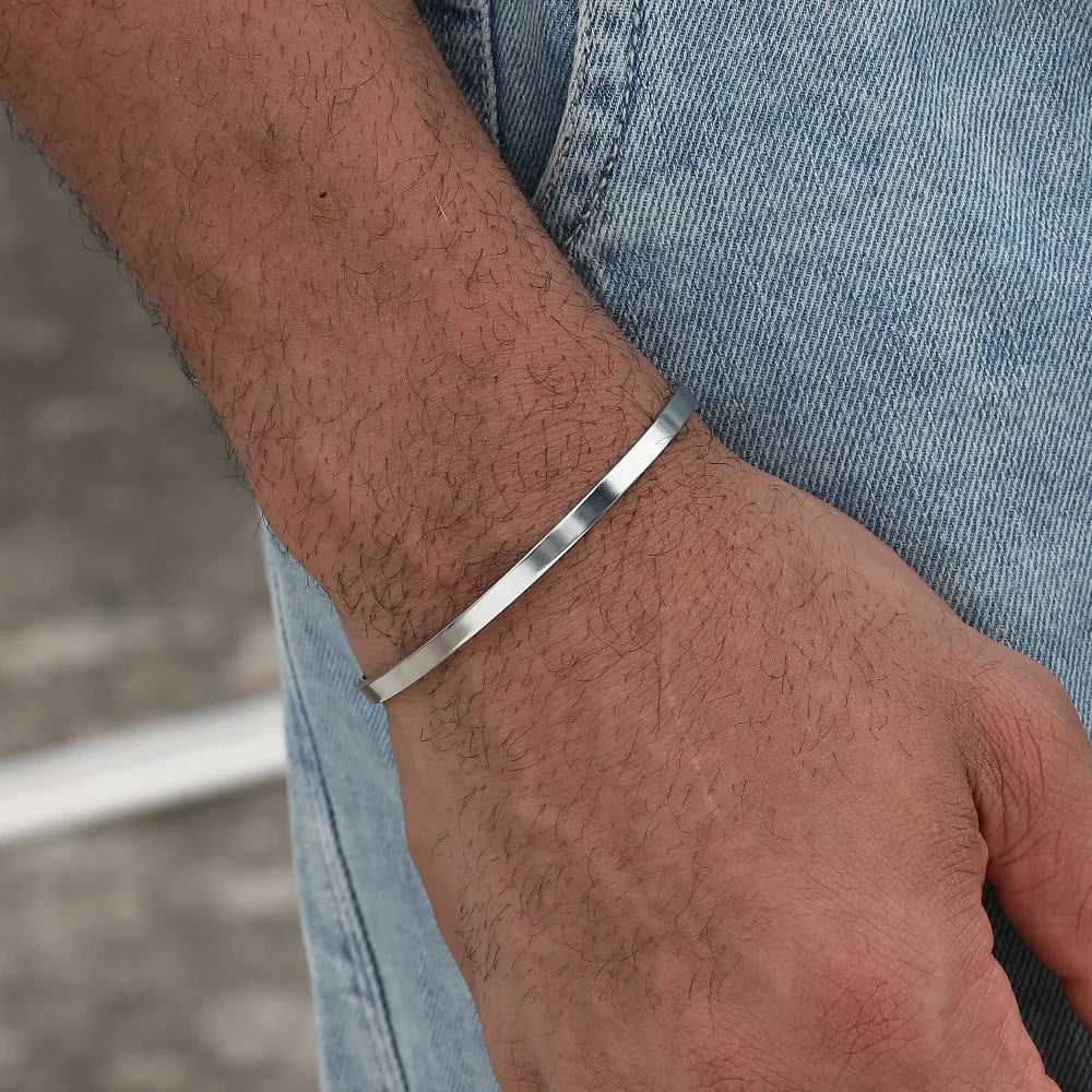 Verstellbares Edelstahl Armband für Herren Kubanisches Design
