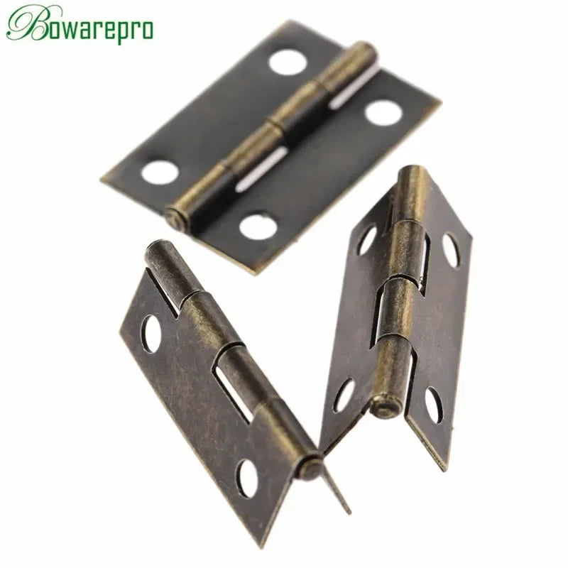 50er Set Antike Möbel-Schaniere Bronze für Holzboxen und Schränke