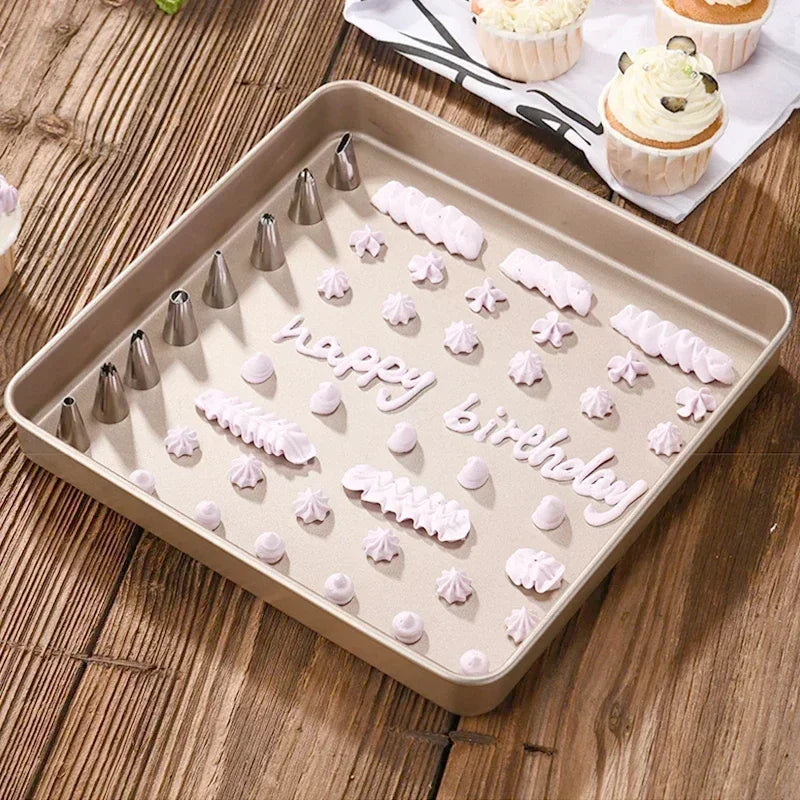 Silikon Spritzbeutel Set mit 8 10 oder 16 Metall Düsenspitzen für Kuchen Dekorieren