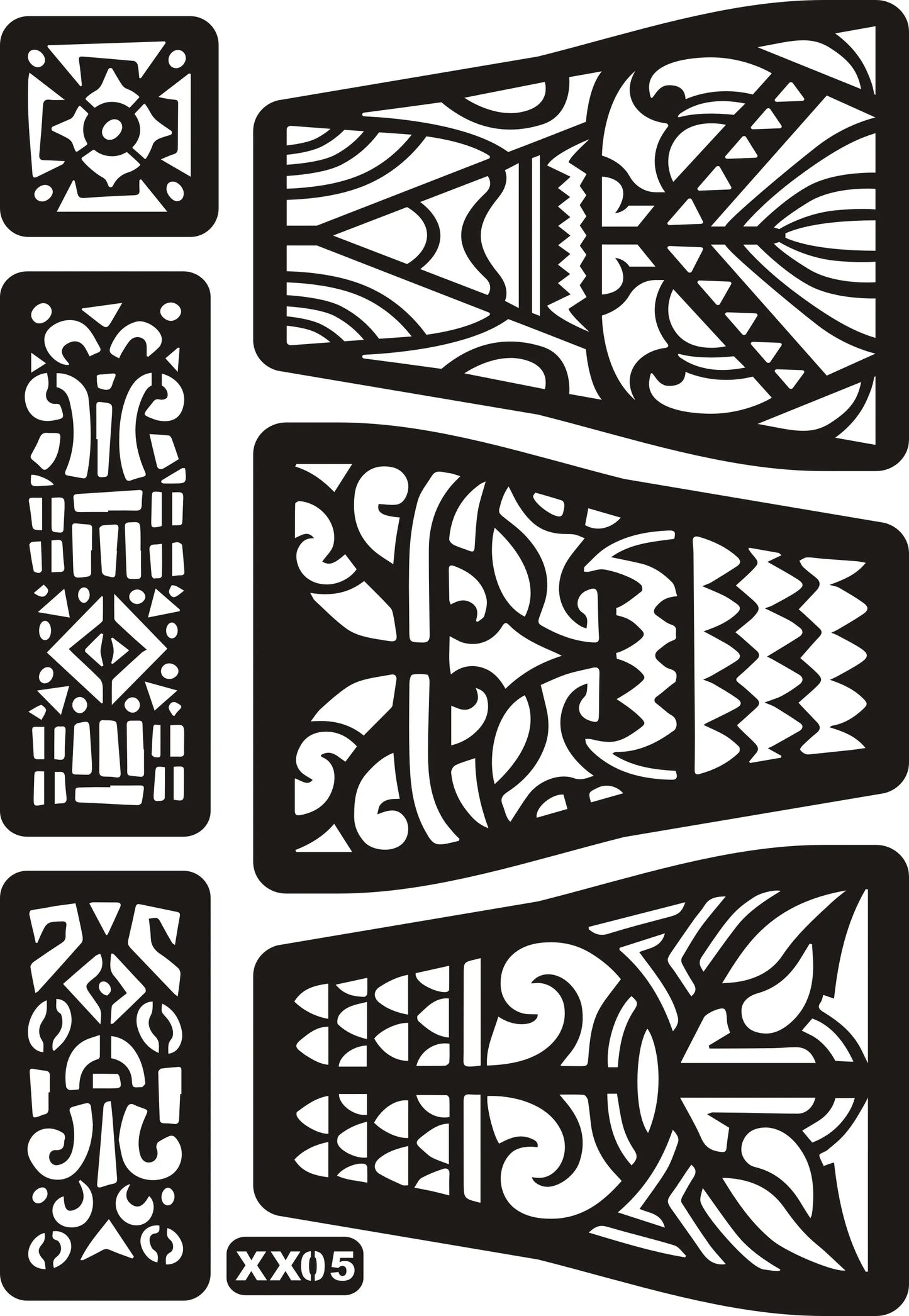 Henna Tattoo Schablone mit indischem Motiv fuer Gesichts und Koerperkunst