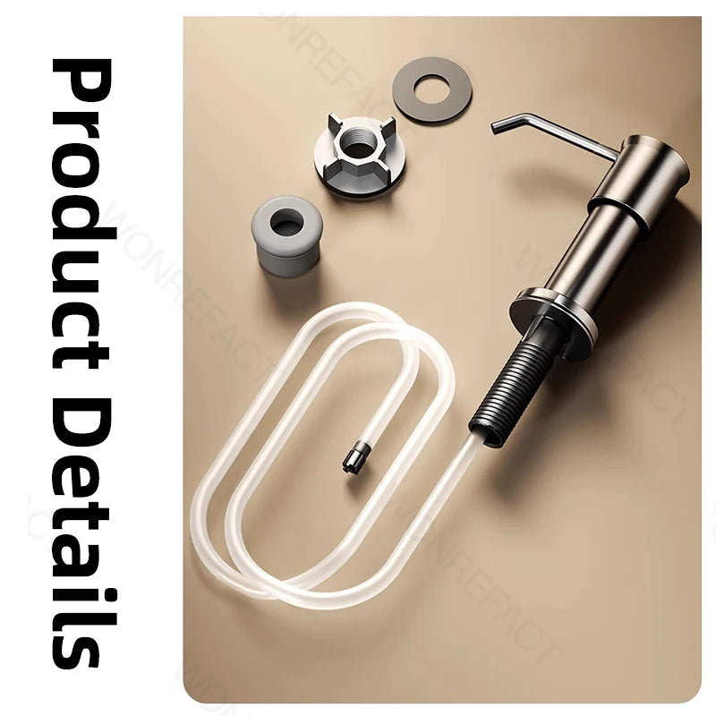 Seifenspender für Küchenspüle gebürstete Pumpe Arbeitsplatte silberfarben