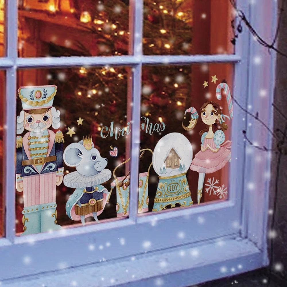 Doppelseitige Fensteraufkleber als wiederverwendbare Weihnachtsdekoration