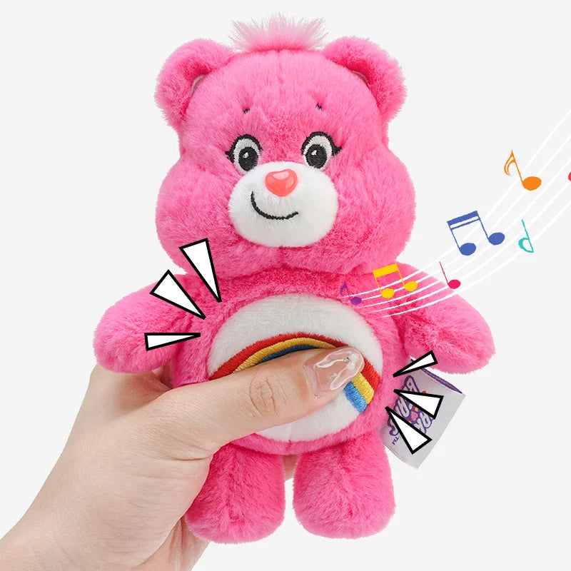 Kawaii Regenbogen Carebears Plüschanhänger mit Sound – süß - weich, ideal Geschenk