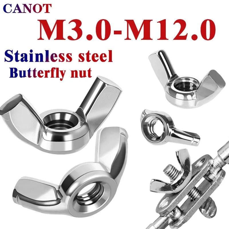 Flügelmuttern aus Edelstahl M3 bis M12 Schmetterlingsmuttern DIN315